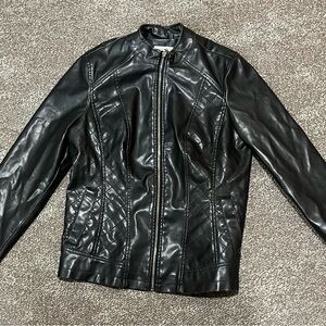 Susan Graver Black Leather Jacket